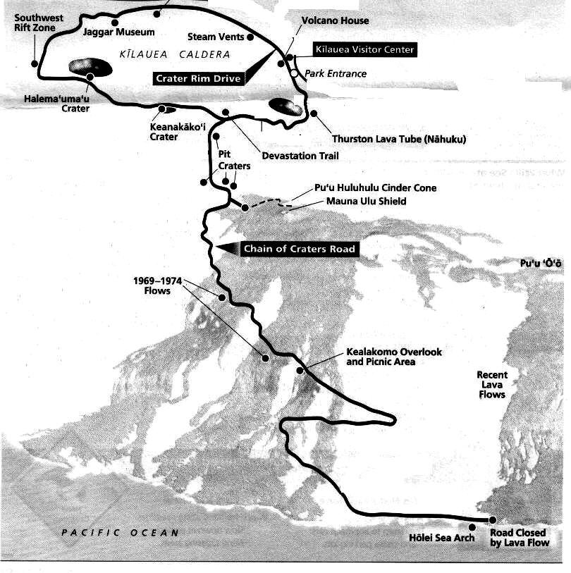 Hawaii Volcano Bike Tour map Hawaii Volcano Bike Tour map